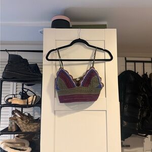 Free people Crochet cropped tank/ bra top